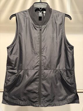 adidas Black Sleeveless Zip-Up Athletic Vest